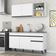 Armário De Cozinha Compacta 150cm Veneza Multimóveis V2079 Branco/preto Branco/preto