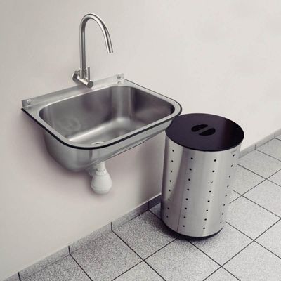 Tanque Inox de Parede Tramontina Hera 34L 50x40cm Aço Escovado para Lavanderia e Área de Serviço