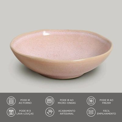 Conjunto de Cumbucas Orgânico Litchi 520ml 6 Peças Porto Brasil Rosa