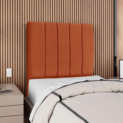 Cabeceira Solteiro 90 Cm Com Frame Dalia Suede Terracota Artte Terracota