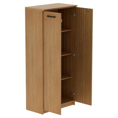 Armario Para Escritorio 02 Portas Com Chave Me4198 Amendoa Tecno Mobili Amendoa