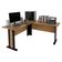 Mesa Escrivaninha De Canto Para Escritório 160 Cm Me4195 Amendoa Preto Tecno Mobili Amendoa Preto