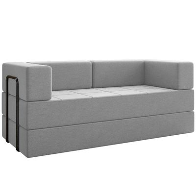 Sofa Cama Modular 2 Lugares 180 Cm Monaco Linho Cinza Vconcept Cinza