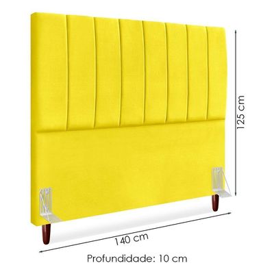 Cabeceira Casal 140 Cm Com Frame Carla Suede Amarelo Artte Amarelo