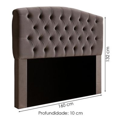 Cabeceira Queen 160 Cm Leticia Veludo Cinza Id Milani Store Cinza