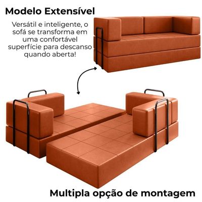 Sofa Cama Modular 2 Lugares 160 Cm New Monaco Corino Dallas Vconcept New Dallas