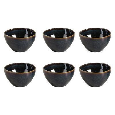 Conjunto de Bowls Orgânicos Oceano em Stoneware 558ml 6 Peças Porto Brasil Azul