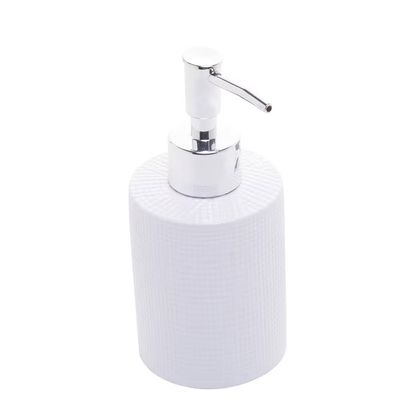 Conjunto para Banheiro Lille 3 Peças (Porta-Sabonete Líquido, Saboneteira e Porta-Escovas) Cerâmica Lyor Branco