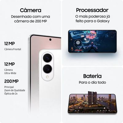 Smartphone Galaxy S25 Edge Tela 6.7 polegadas 512GB 12GB RAM Câmera 200MP Samsung Preto / Bivolt