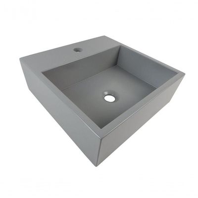Cuba De Apoio Banheiro Onix Pedra 40x40cm Chumbo Fosco