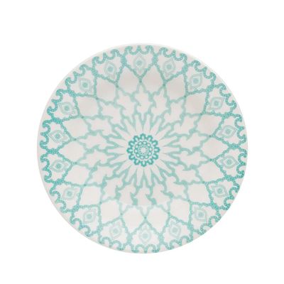 Prato Fundo de Cerâmica Estampa Donna Mandala 22cm 12 Unidades - Biona 091066