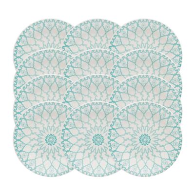 Prato Fundo de Cerâmica Estampa Donna Mandala 22cm 12 Unidades - Biona 091066
