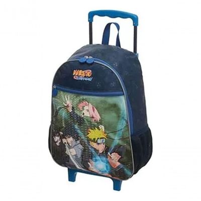 Kit Mochila Rodinha Lancheira Escolar Infantil Menino Naruto Time Pacific