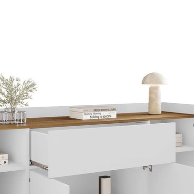 Aparador Buffet Future Branco Com Cinamomo - Bechara