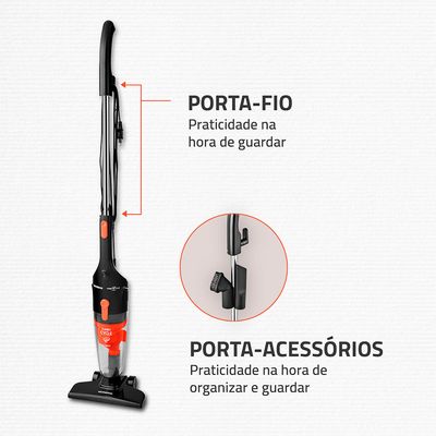 Aspirador de Pó Vertical Mondial Turbo Cycle 1100W AP-35 Preto/Laranja 127V