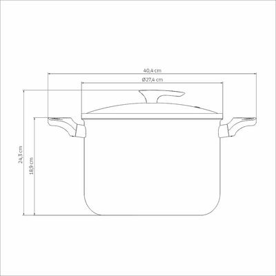 Caldeirão Milazzo 26cm Alumínio Antiaderente Starflon Max Soft-touch Amêndoa Tramontina Bege