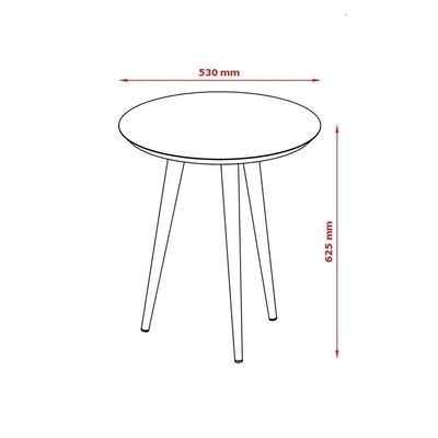 Mesa Lateral/Apoio Canto 62Cm Sala Luna Patrimar Cumarú