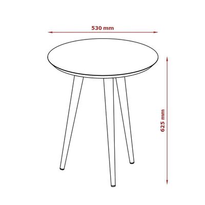 Mesa Apoio Canto Para Sala Redonda Luna Patrimar Off White
