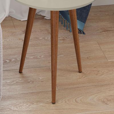 Mesa Apoio Canto Para Sala Redonda Luna Patrimar Off White