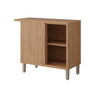 Gabinete De Cozinha Modulado Balcão C/ Tampo Eloise Nicho De Canto C/ 1 Porta 92cm Cinamomo/titanium - Mgm