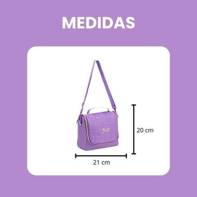 Lancheira Para Meninas Alça Para Ombros Sistema Térmico Resistente Reforçada  Just La  Denlex Roxo
