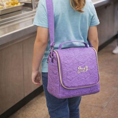 Lancheira Para Meninas Alça Para Ombros Sistema Térmico Resistente Reforçada  Just La  Denlex Roxo