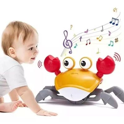Brinquedo Caranguejo Fujão Música Luz Sensor