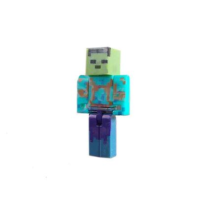 Cartela Minecraft Dragão Ender 5 Bonecos + 1 Bloco Zombie