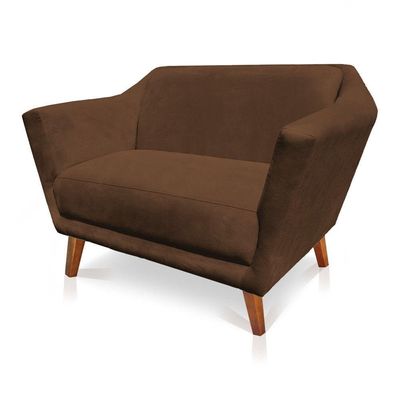Namoradeira Lorena Suede Pés Castanho Marrom