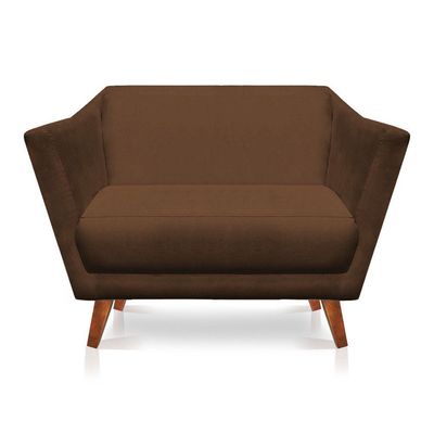 Namoradeira Lorena Suede Pés Castanho Marrom