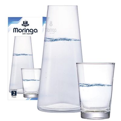 Conjunto de Moringa e Copo em Vidro 2 Peças Ruvolo Transparente