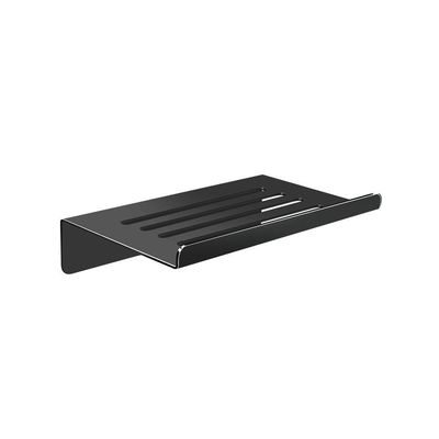 Saboneteira Para Banheiro Preto Fosco Grega Aço Inox 14cm