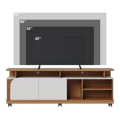 Bancada Jurere 180cm 2 Portas De Giro - Ssx Multicoisas Cor Freijo/off White Matte