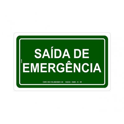 Placa Sinal.Fotoluminescentes Saida Emerg 15X25Cm Ref3006
