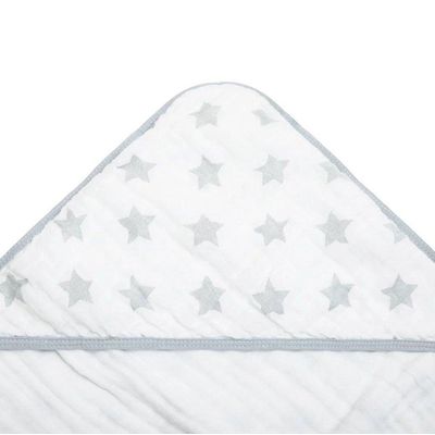 Toalha De Banho Soft Com Capuz Estampada Star Cinza Papi