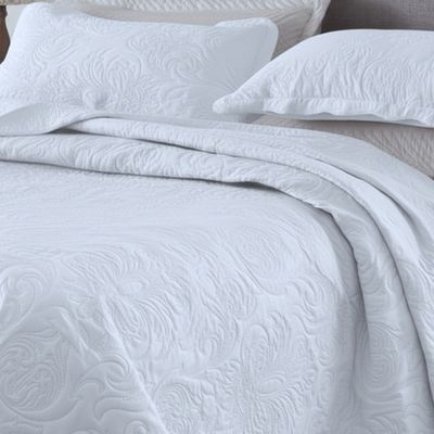 Kit Cobre Leito Colcha Basic Queen 3 Peças Dupla Face Liso Classic - Branco - 100% Poliéster