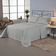 Kit Cobre Leito Colcha Dual King 3 Peças Matelado Dupla Face Liso - Cinza