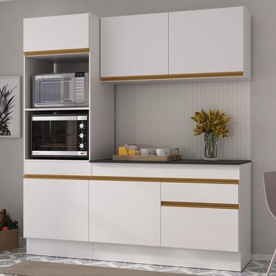 Armário Cozinha Compacta 3 Peças Com Rodapé Mp2177 Made