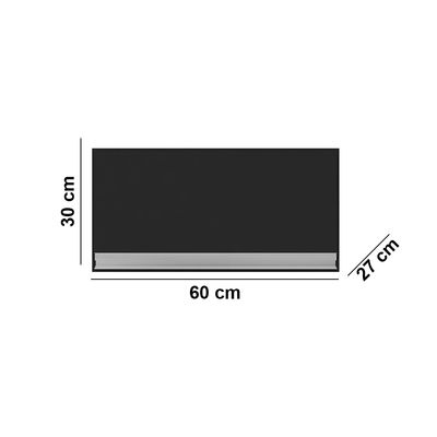 Armário Cozinha Aéreo Geladeira 60cm Basculante Leticia Preto A01 - D'Rossi