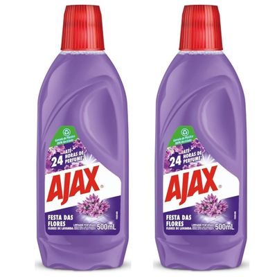 Kit 2 Limpador Ajax Festa Das Flores Lavanda 500ML
