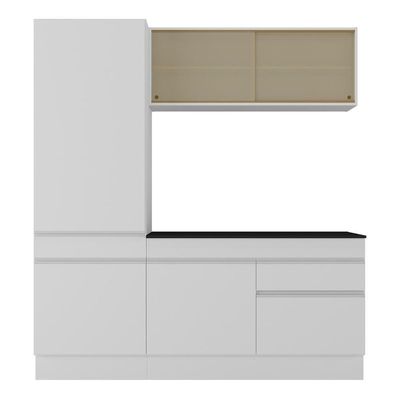 Armário De Cozinha Compacta 3 Peças Com Rodapé Mp2179 Made Multimóveis Branco Branco