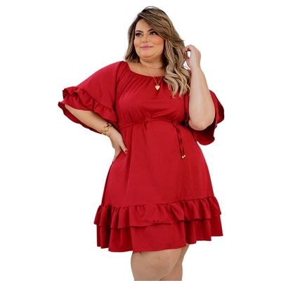 VESTIDO PLUS SIZE DOLCE SEDUTTI COM CIGANINHA GG / Amarelo