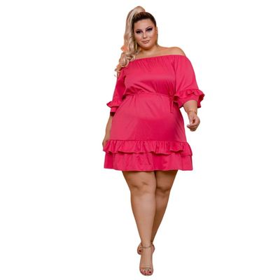 VESTIDO PLUS SIZE DOLCE SEDUTTI COM CIGANINHA GG / Amarelo