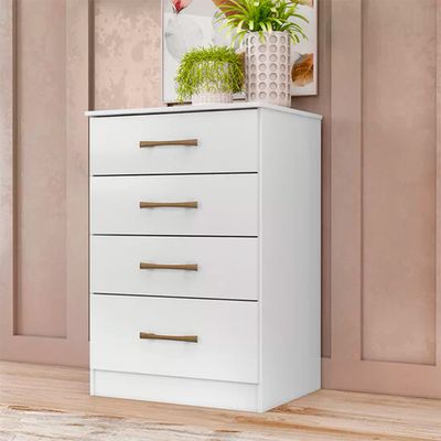 Cômoda 4 Gavetas em MDP Moval Móveis Branco