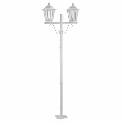 Kit 6 Postes Luminária Branco Tubo Alumínio Jardim 1,61m E27 Termoplástico Lente Transparente Dital