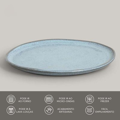Conjunto de Pratos Rasos Linhas Bio Breeze 27,5cm 6 Peças Porto Brasil Azul