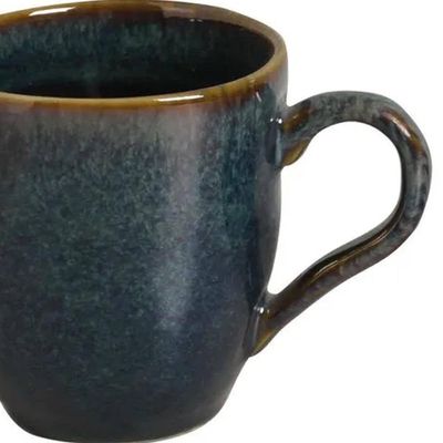 Conjunto de Canecas Orgânico Oceano em Stoneware 273ml 4 Peças Porto Brasil Azul