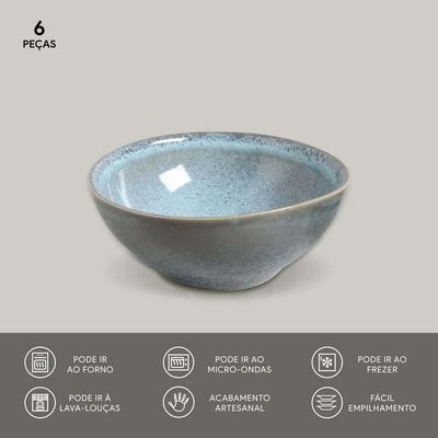 Conjunto de Cumbucas Coup Stoneware Breeze 360ml 6 Peças Porto Brasil Azul