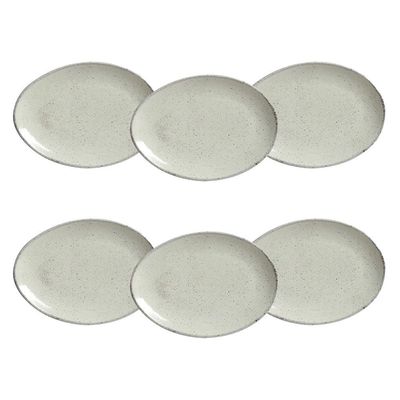 Conjunto de Pratos de Sobremesa Ovais Orgânico Pistache 22,5cm 6 peças Porto Brasil Verde