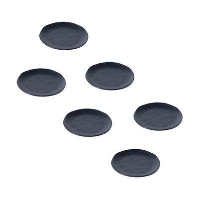 Conjunto de Pratos de Sobremesa Ovais Orgânico Matte 22,5cm 6 peças Porto Brasil Preto
